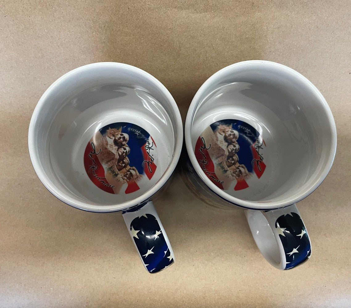 Mt. Rushmore U.S. Flag Mugs-Pair